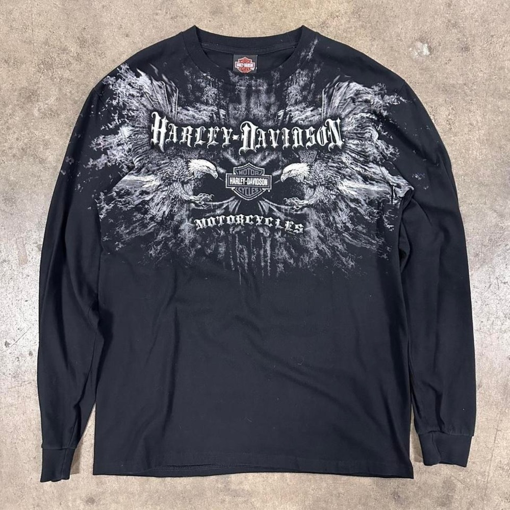 Men's Harley Davidson Y2K Affliction Style Long Sleeve Tshirt Size Large